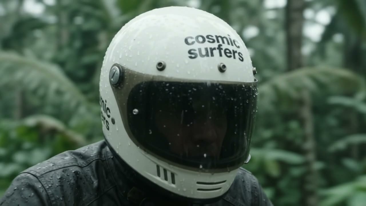 The rider’s helmet in the sample footage